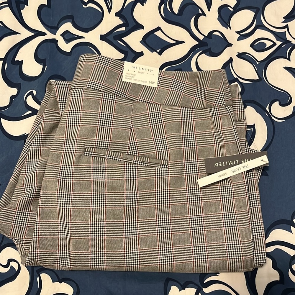 The Limited Glen Plaid The Lexie Skinny Pants 14W NWT Higher Rise & Classic Fit